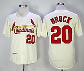 St. Louis Cardinals #20 Lou Brock Cream 1967 Throwback Jersey,baseball caps,new era cap wholesale,wholesale hats